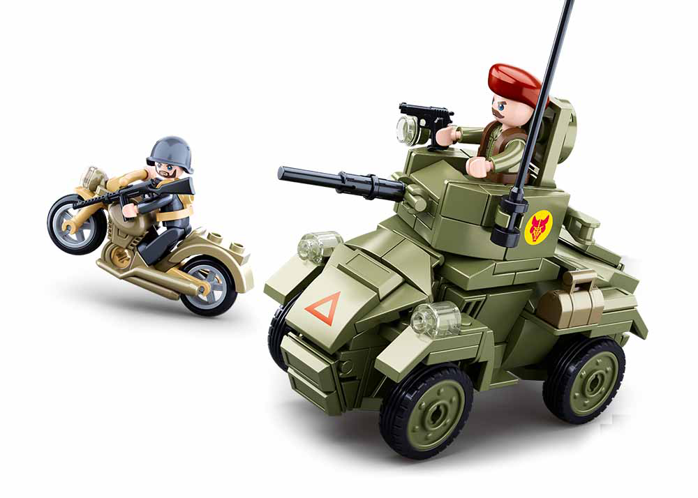 Jeu De Construction Brique Emboitable Compatible Lego Sluban Army Petit Char  Militaire Italien Armée M38 B0709 Soldat Articulé - Jumpl