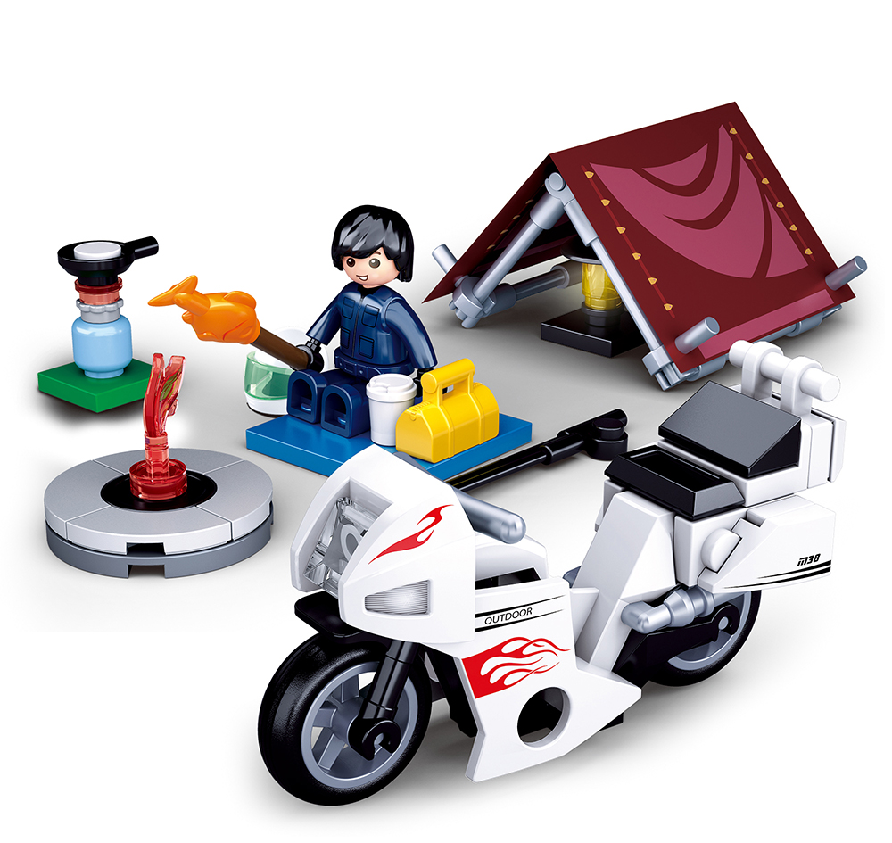 M38-B0717E Sluban Camping Motorcyclist