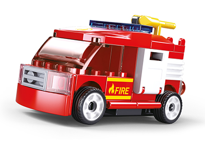 M38-B0916G Sluban Pull-Back Fire Truck