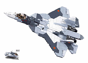 M38-B0986 Sluban Gray White Jet Fighter 2 in 1